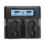 Dual battery charger with USB port for Canon LP E19
