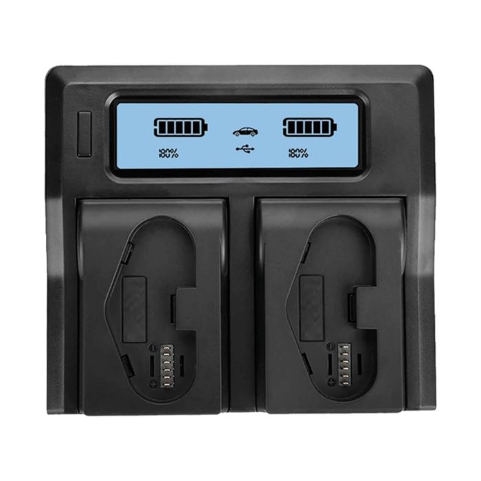 Dual battery charger with USB port for Canon LP E19