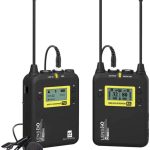 LENSGO LWM-328C 99-Channel UHF Professional Omnidirectional Wireless Lapel Mic with 1 Transmitter & 1 Receiver for Canon Nikon DSLR Camera Smartphone Camcorder