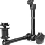 M11-069 11 Inch Articulating Friction Magic Arm Adjustable w/Hot Shoe Mount 1/4'' Tripod Screw for Camera Rig, LCD Monitor, LED Flash Lights (11'Arm)
