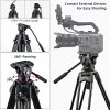 VILTROX VX-18M Professional Heavy Duty Video Camcorder Tripod with Fluid Drag Head and Quick Release Plate, 74" inch,Max Loading 10KG - Image 5