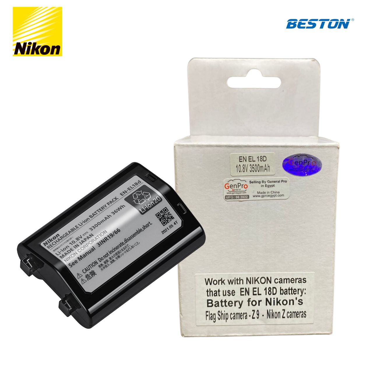 Batterie EN-EL18d Dot.Foto Pour Nikon D4, D4s, D5, D6, Z9 - 10.8V 3500mAh, Rechargeable, Avec Protections Sécurité