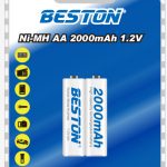 Beston 2PCS AA Rechargeable Battery 2000mAh