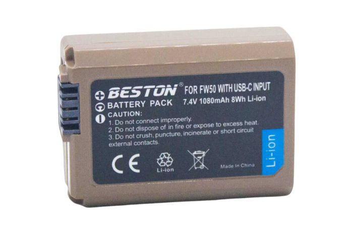 Beston Sony NP-FW50 Type C Lithium-Ion Battery with USB-C Charging Port - Image 2