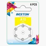 Hearing Aid Battery A10/P10 Beston Size A10  Zinc Air 1.4V