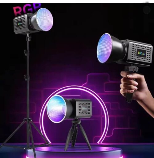 YM-S60 RGB COB Light – 18600mAh Rechargeable LED Video Light with 20 Effects