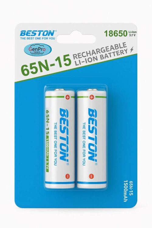 Beston18650 - 65N-15 / 1500mAh 3.7V Li-ion Rechargeable Battery (2Pcs)