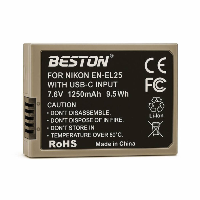 Beston EN-EL25C Battery for Nikon Camera – Rechargeable Lithium-Ion Battery with USB-C Charging Port