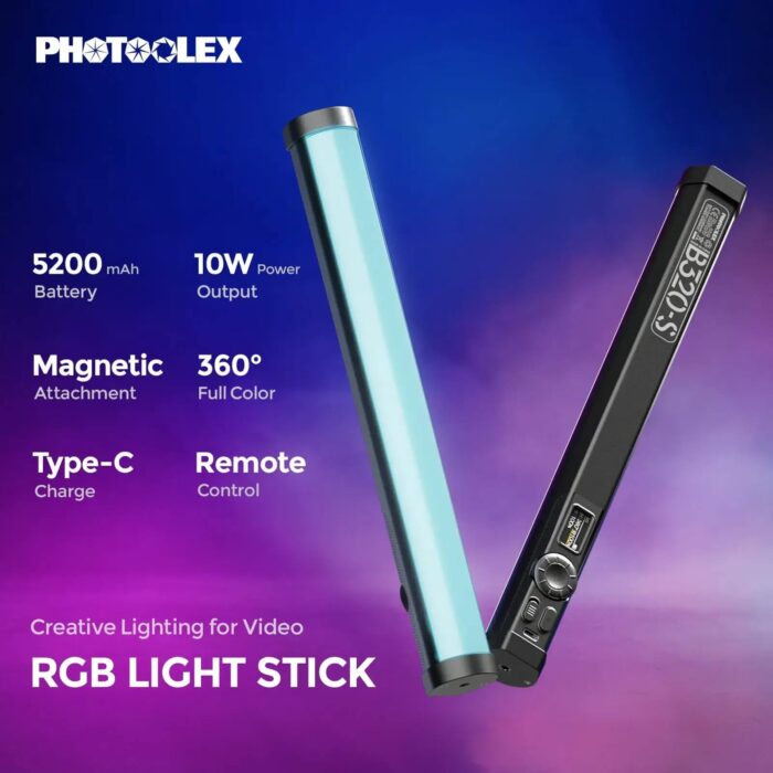 PHOTOOLEX B320S RGB Magnetic Tube Light - Image 2