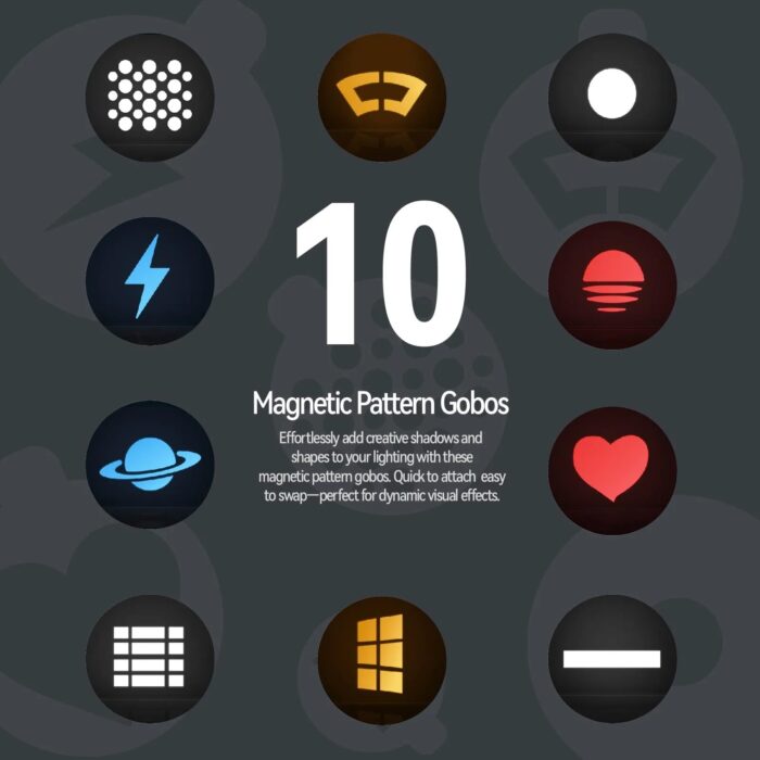 PHOTOOLEX Magnetic Gobos 4 Colors Photography Spotlight - Image 4