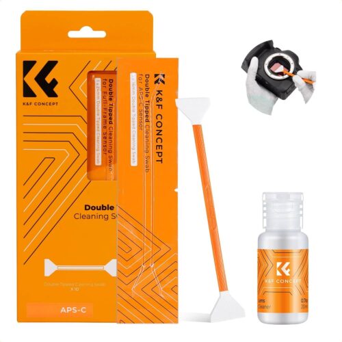 K&F Concept 10 Pcs with 16mm APS-C frame Double-Headed Cleaning Stick set + 20ml Sensor Cleaner (SKU.1964)