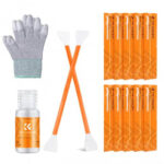 K&F Concept 10Pcs with Double-Headed + 20ml Cleaning Solution + Gloves 16mm APS-C Frame Cleaning Sticks Set (SKU.1960)