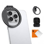 K&F Concept 67mm Magnetic Filter Adapter for Phone – Quick Release Lens Clip with Cold Shoe Mount & Locking Knob | Compatible with iPhone 15/14/13/12/11 Series, Galaxy S22/S23 Ultra (KF01.2675)