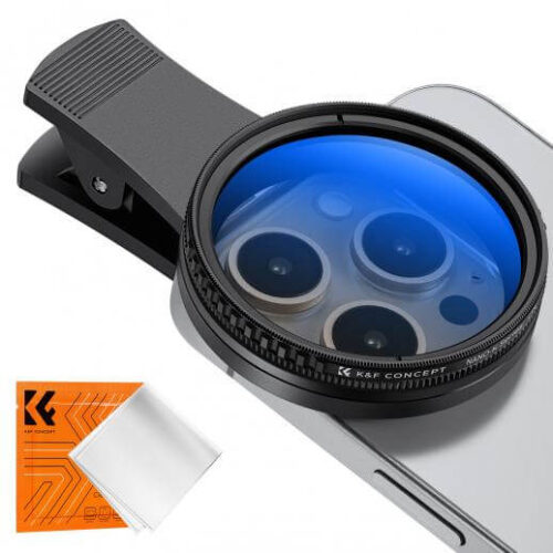 K&F Concept 52mm Clip-on CPL Phone Camera Lens Filter Kit, Circular Polarizer Polarizing Filter Applicable to All Mobile Phone Models (KF01.2676)