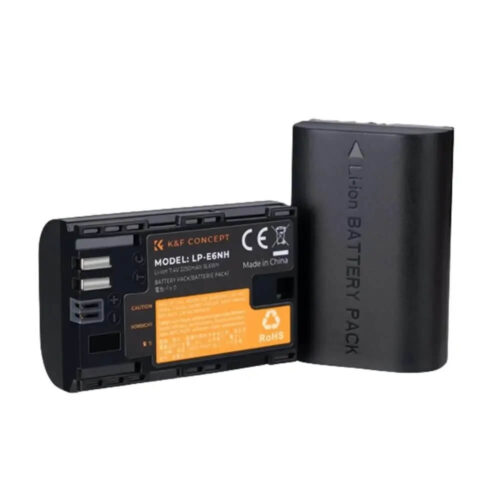 K&F Concept LP-E6 - LP-E6N - LP-E6NH 2250mAh Replacement Battery for Canon Cameras (KF28.0021V2)