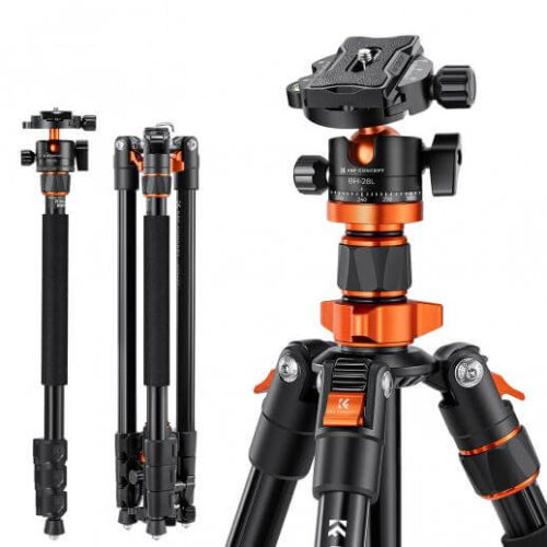 K&F Concept Aluminum 4-Section KF09.087V7 Tripod & Monopod Load Capacity 10kg O234A7+BH-28L