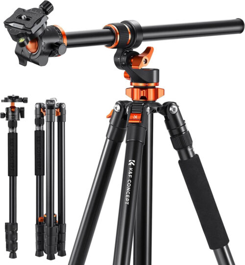 K&F Aluminum 4-Section KF09.119 Tripod Load Capacity 10kg T254A7+BH-28L