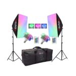 GENPRO L150 Softbox Lighting Kit RGB LED with Remote – 2 Sets