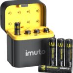 imuto AAA rechargeable lithium batteries model TF-CD-011CE with fast charger 1300mAh capacity 8 high-capacity AAA batteries