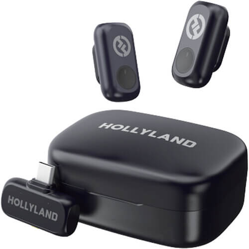 Hollyland LARK A1 Duo 2-Person Wireless Microphone System with USB-C – Space Gray (2.4 GHz)