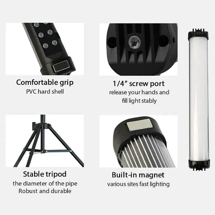 General Pro RL-30SL RGB LED Light Tube Portable Handheld Video Light - Image 5