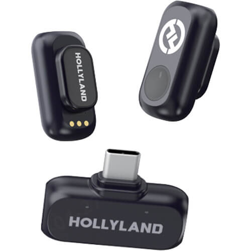 Hollyland LARK A1 Mini Duo 2-Person Wireless Microphone System with USB-C – Space Gray (2.4 GHz)