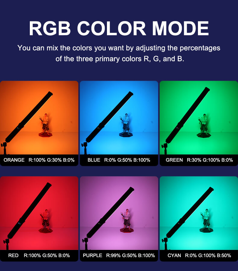 Sutefoto TW15 RGB Tube Light – 15W RGB Tube Light with Barndoors & 5000mAh Battery - Image 7