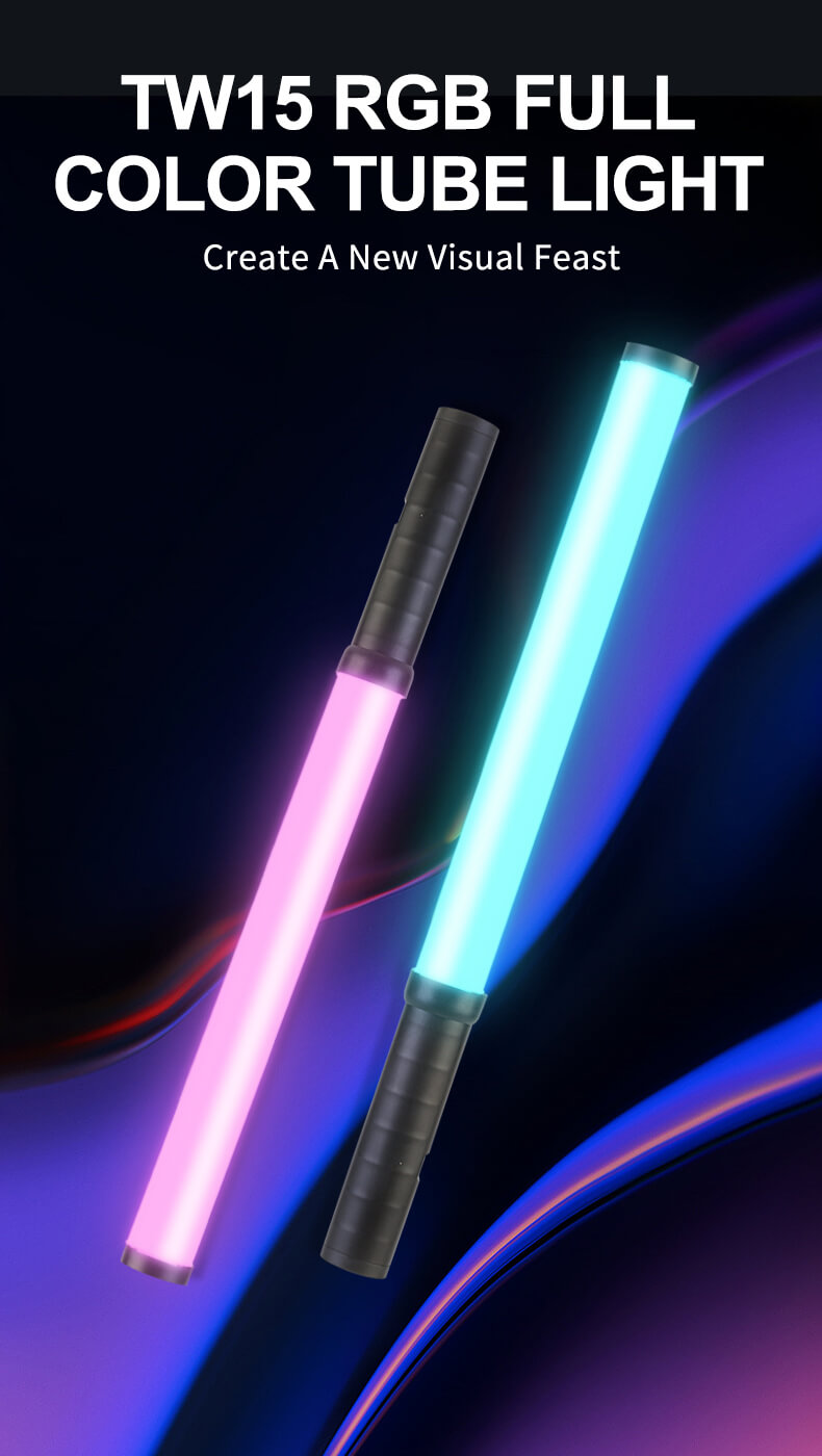 Sutefoto TW15 RGB Tube Light – 15W RGB Tube Light with Barndoors & 5000mAh Battery - Image 8